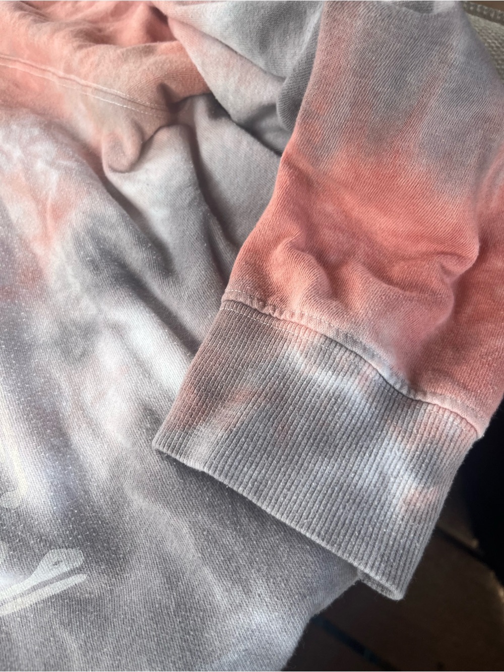 Janis Joplin Tie-Dye Pullover Hoodie - peach, Gray and white - Picture 3 of 5